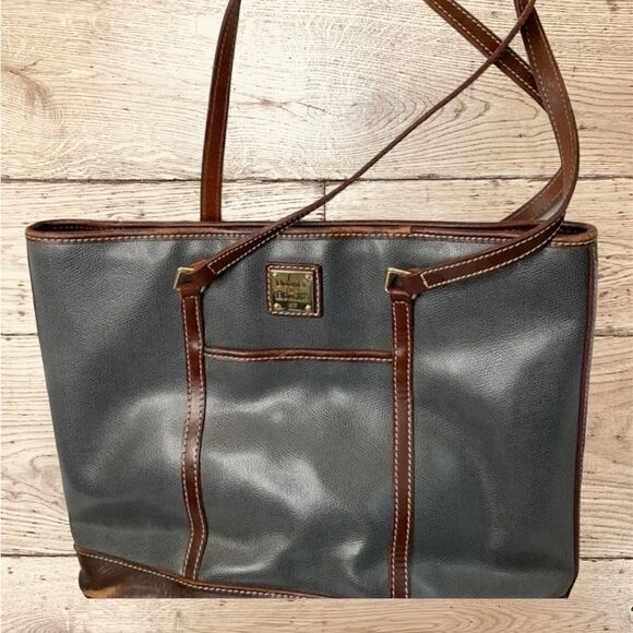 Dooney & Bourke Leather Tote‎ Lexington Shopper Navy - Picture 1 of 12